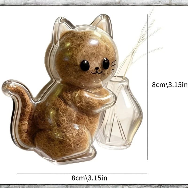 Fridge Magnet Cat Hair Keepsake Clear Storage Box Pet Fur Whiskers Memorial Cute Kitty Transparent Container Pet Lover Souvenir