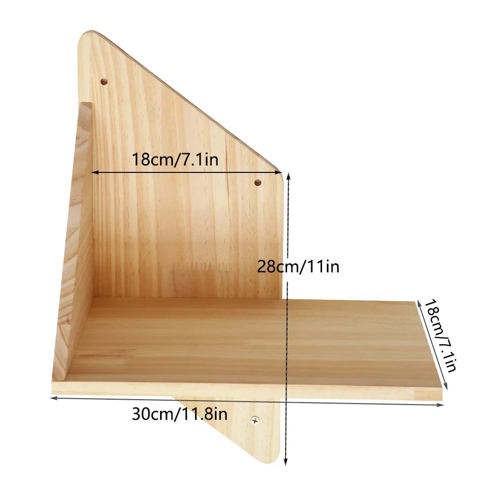 Wall Mounted Cat Wooden Basket Cat Shelf Perch Bed Sleeping Hammock Climbing Scratching Post Step Modern Cats Wall Furniture