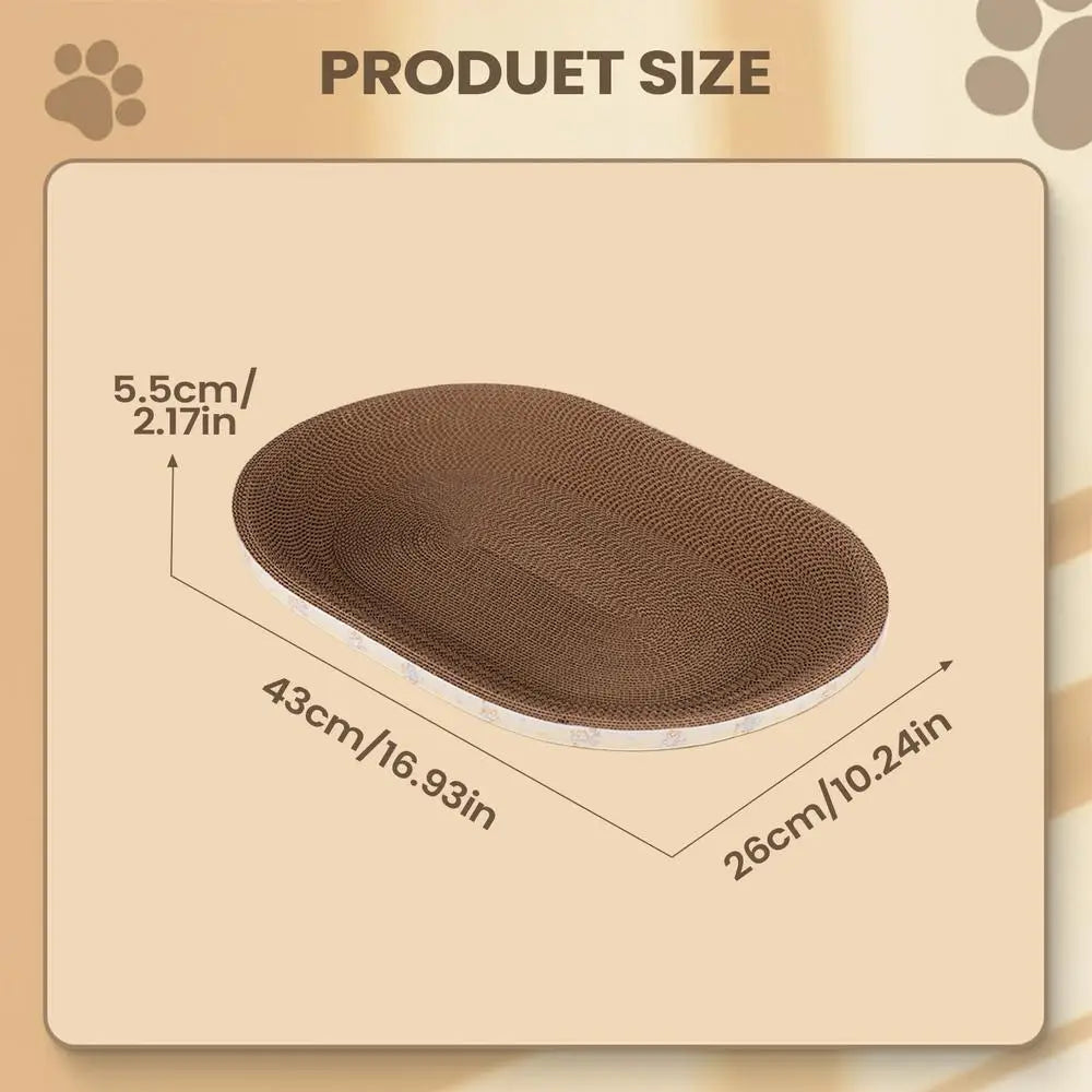 Big Cat Scratch Pad Funny Corrugated Oval Furniture Protector Cat Scratcher Bed Pet Couch For Kitten Sleep Grinding Claw Indoor