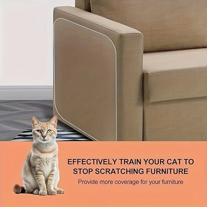 10pcs Cat Scratch Guard Tape - Clear Double-Sided Furniture Protector For Sofas & Couches, Pet-Proofing Deterrent Stickers