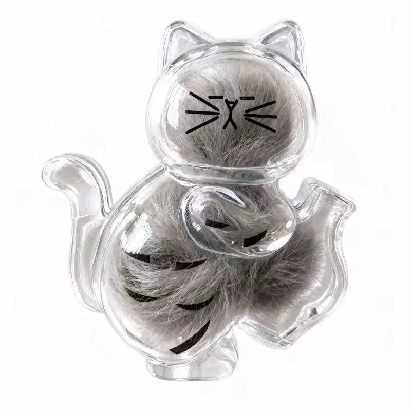 Fridge Magnet Cat Hair Keepsake Clear Storage Box Pet Fur Whiskers Memorial Cute Kitty Transparent Container Pet Lover Souvenir