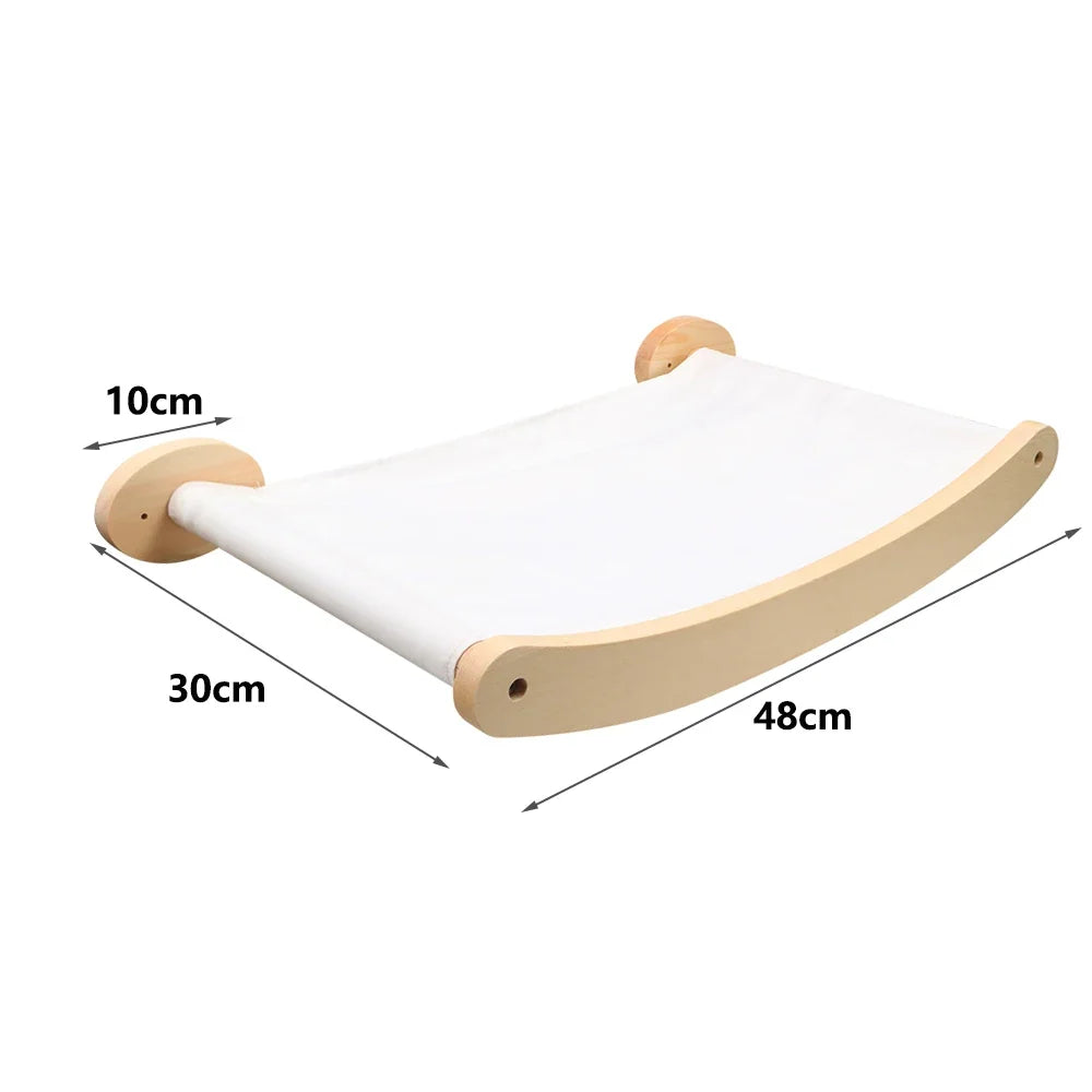 Wall Mounted Cat Scratching Post Wall Furniture Wood Kitten Scratcher Tree for Large Cats Thicker Columns for Multi-Functions