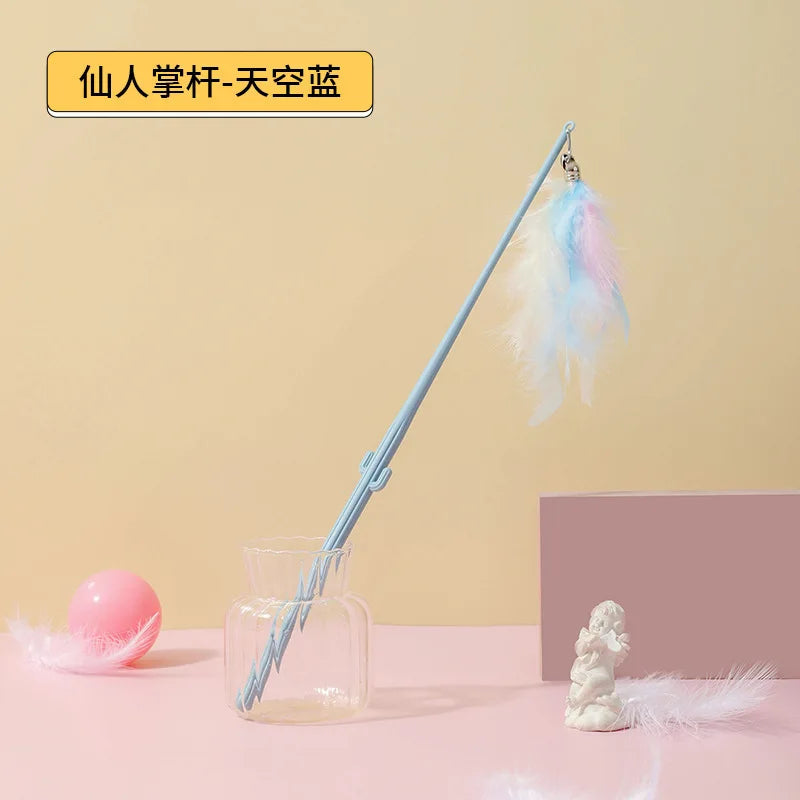 Interactive Cat Feather Toy Corn Pet Attractive Teaser Toy Feather With Bell Kitten Stick Durable Training Cat Products Supplies