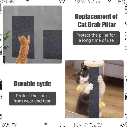 Self Adhesive Cat Scratcher Mat Wall Mount No Shedding Vertical Climbing Pad Anti Scratch Sofa Carpet Furniture Protector