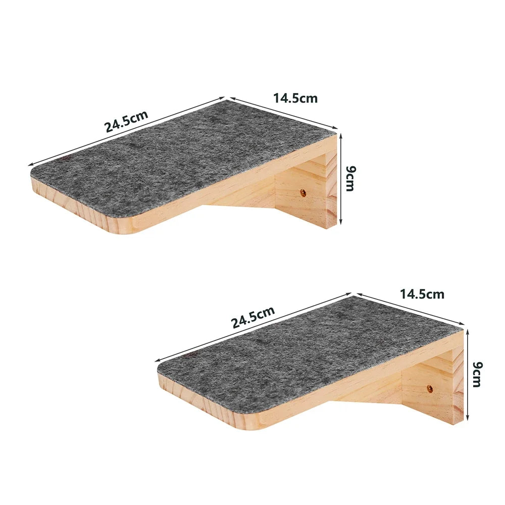 Wall Mounted Cat Wooden Basket Cat Shelf Perch Bed Sleeping Hammock Climbing Scratching Post Step Modern Cats Wall Furniture