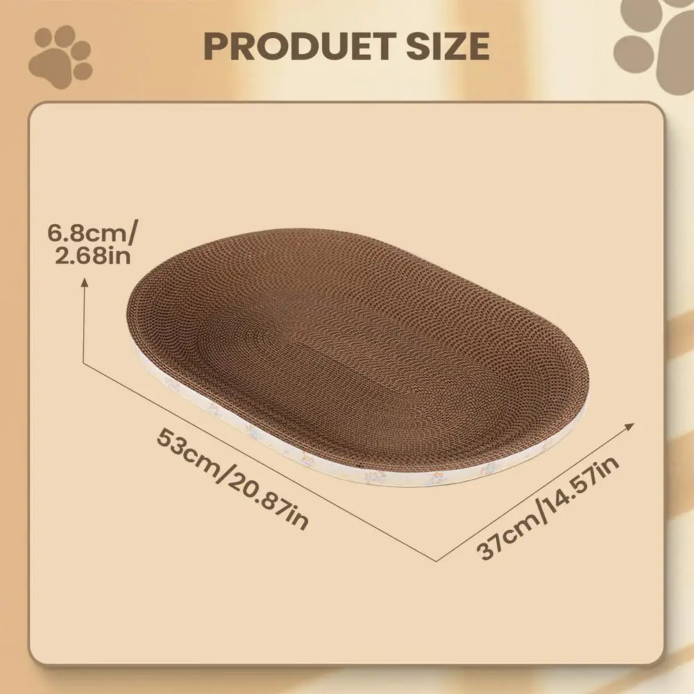 Big Cat Scratch Pad Funny Corrugated Oval Furniture Protector Cat Scratcher Bed Pet Couch For Kitten Sleep Grinding Claw Indoor
