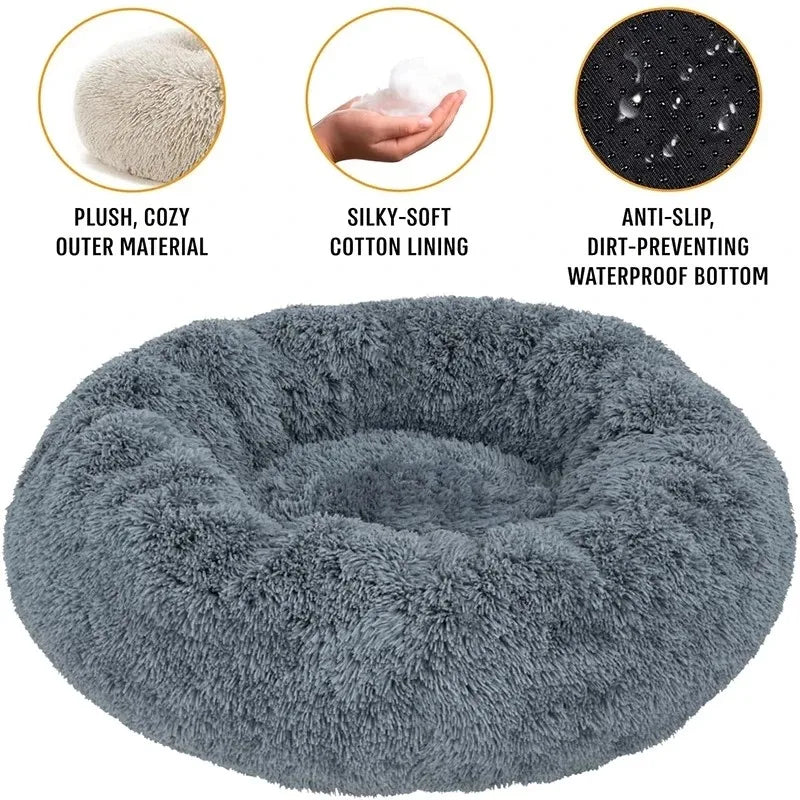 Dog House Cat House Plush Round Pet House Dog Bed Winter Dog Mat Pet Bed Pet Supplies