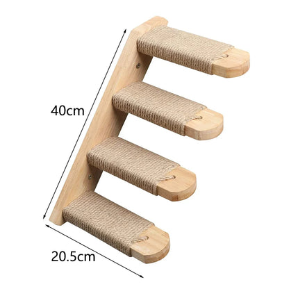 Wall Mounted Cat Wooden Basket Cat Shelf Perch Bed Sleeping Hammock Climbing Scratching Post Step Modern Cats Wall Furniture