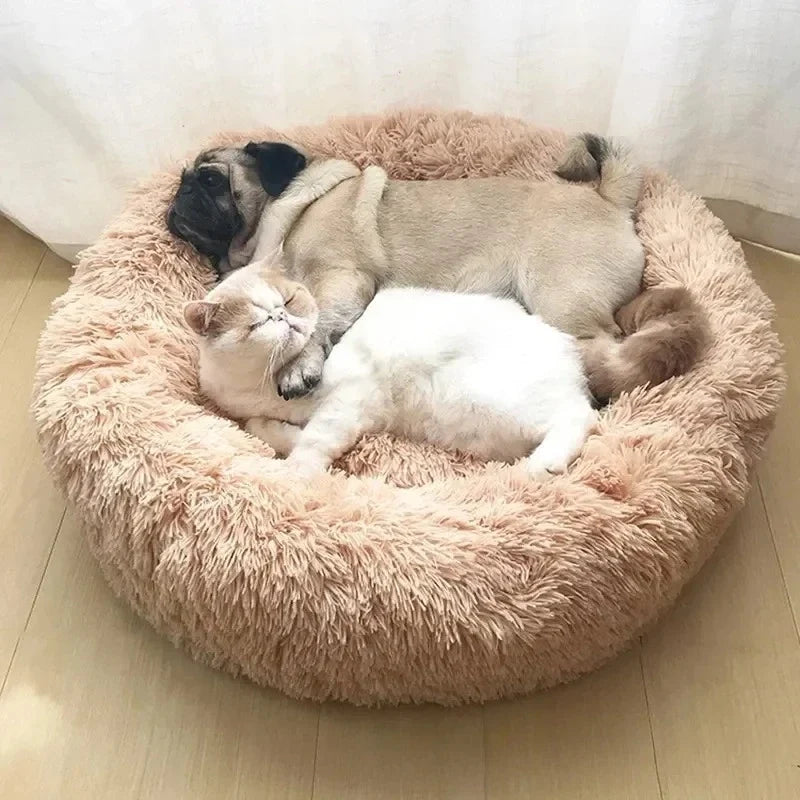 Dog House Cat House Plush Round Pet House Dog Bed Winter Dog Mat Pet Bed Pet Supplies