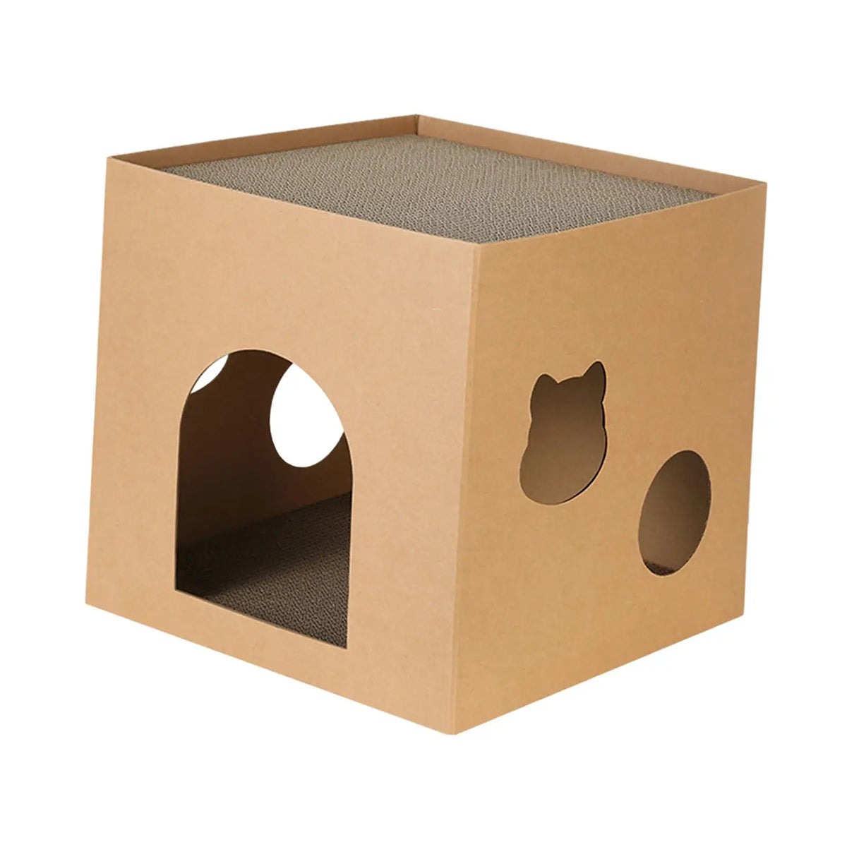 Cat Cardboard House with Scratch Pads Corrugated Cardboard Scratcher Cat Box Cats Bed for Cat Rabbit Small Animals Bunny indoor