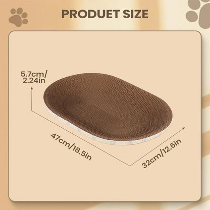 Big Cat Scratch Pad Funny Corrugated Oval Furniture Protector Cat Scratcher Bed Pet Couch For Kitten Sleep Grinding Claw Indoor