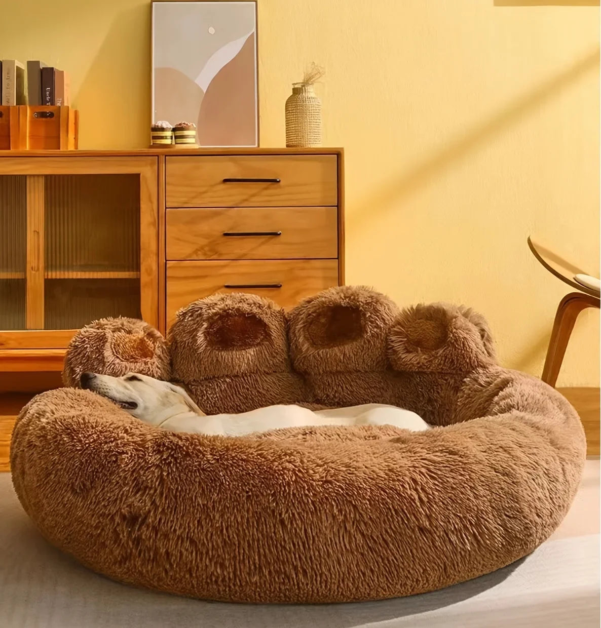 Fluffy Dog Bed Large Pet Products Dogs Beds Sofa Cute Bear Paw Shape Pets Kennel Mat Puppy Cats Supplies Basket Pet Accessories