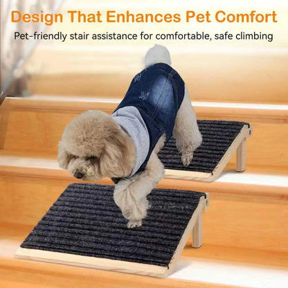 Dog Ramp Stairs Triangular Support Portable Pet Supplies Dog Stair Ramp Wood Pet Ramp Pet Ladder, for Sofa Car Bed Small Dogs