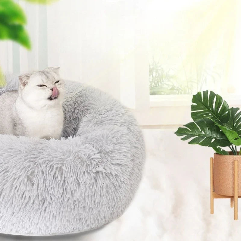 Dog House Cat House Plush Round Pet House Dog Bed Winter Dog Mat Pet Bed Pet Supplies