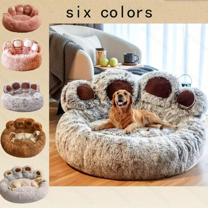 Fluffy Dog Bed Large Pet Products Dogs Beds Sofa Cute Bear Paw Shape Pets Kennel Mat Puppy Cats Supplies Basket Pet Accessories