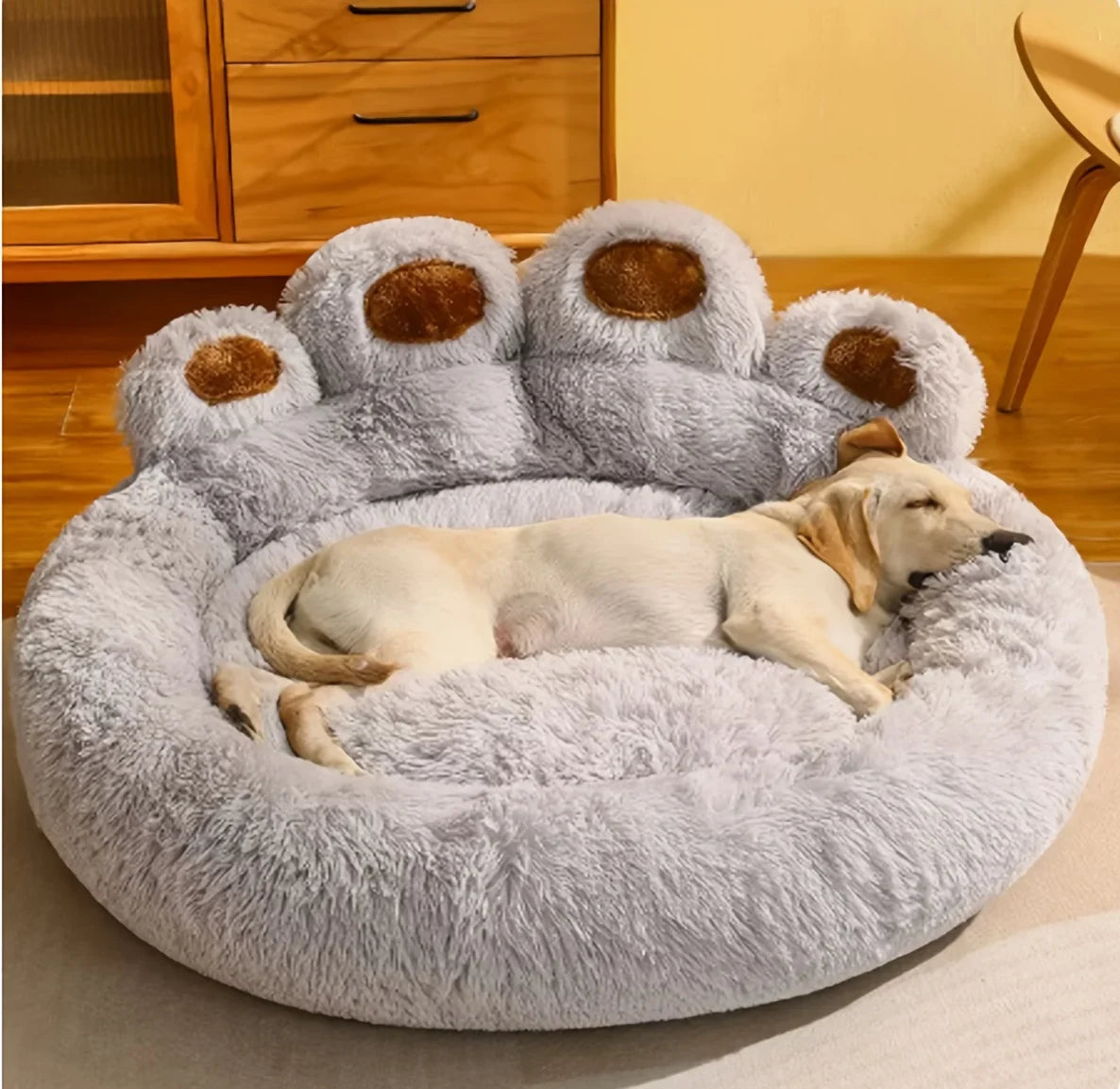 Fluffy Dog Bed Large Pet Products Dogs Beds Sofa Cute Bear Paw Shape Pets Kennel Mat Puppy Cats Supplies Basket Pet Accessories