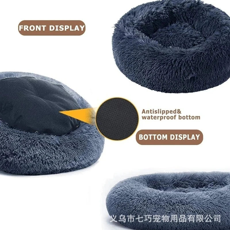Dog House Cat House Plush Round Pet House Dog Bed Winter Dog Mat Pet Bed Pet Supplies