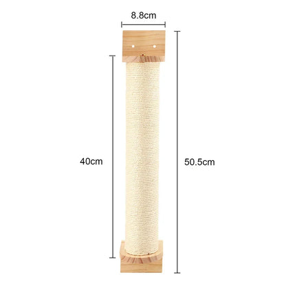 1 Piece Cat Wall Mounted Shelf Furniture Wooden Cat Bed and Scratcher Post with Climbing Ladder Steps for Kitten Play and Rest