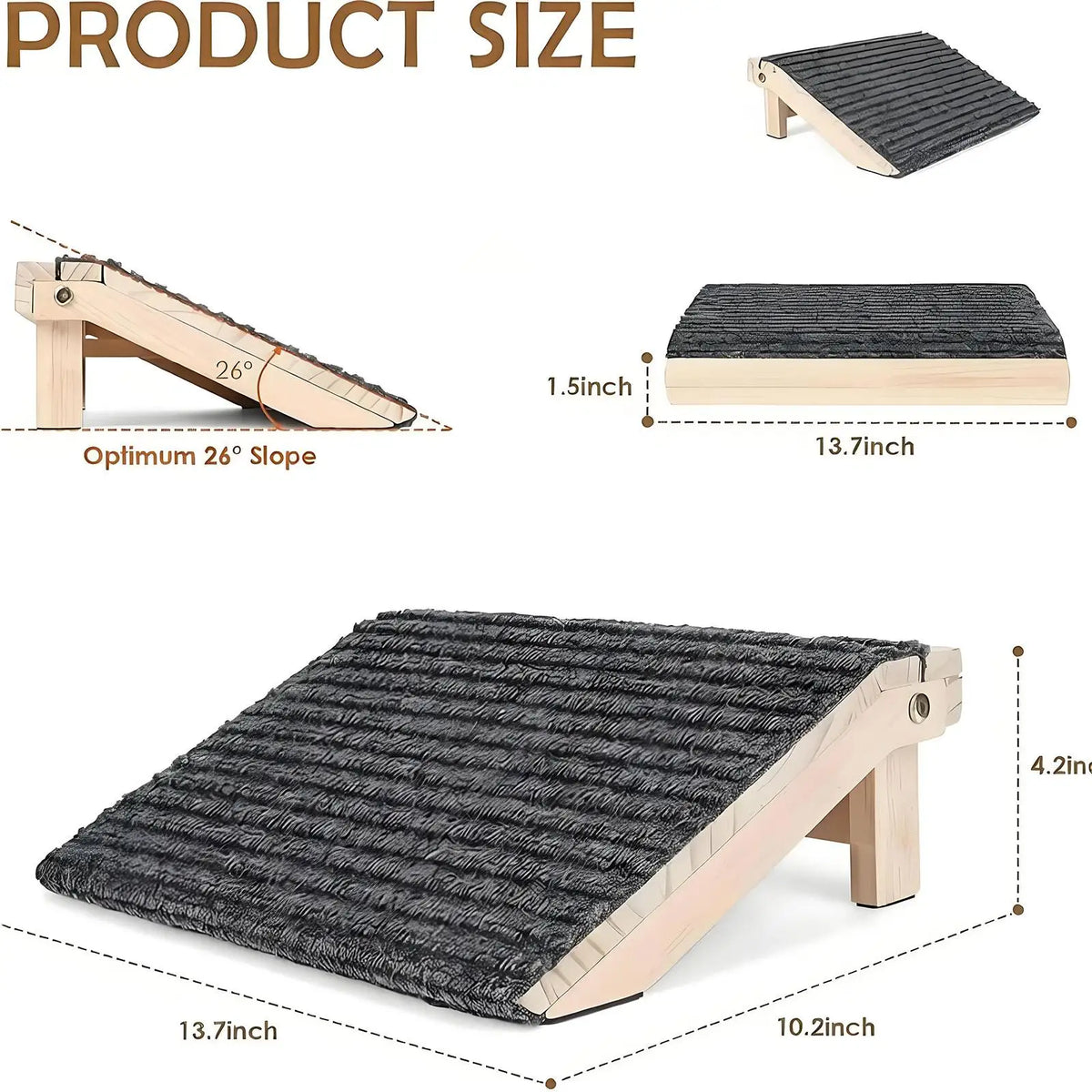 Dog Ramp Stairs Triangular Support Portable Pet Supplies Dog Stair Ramp Wood Pet Ramp Pet Ladder, for Sofa Car Bed Small Dogs