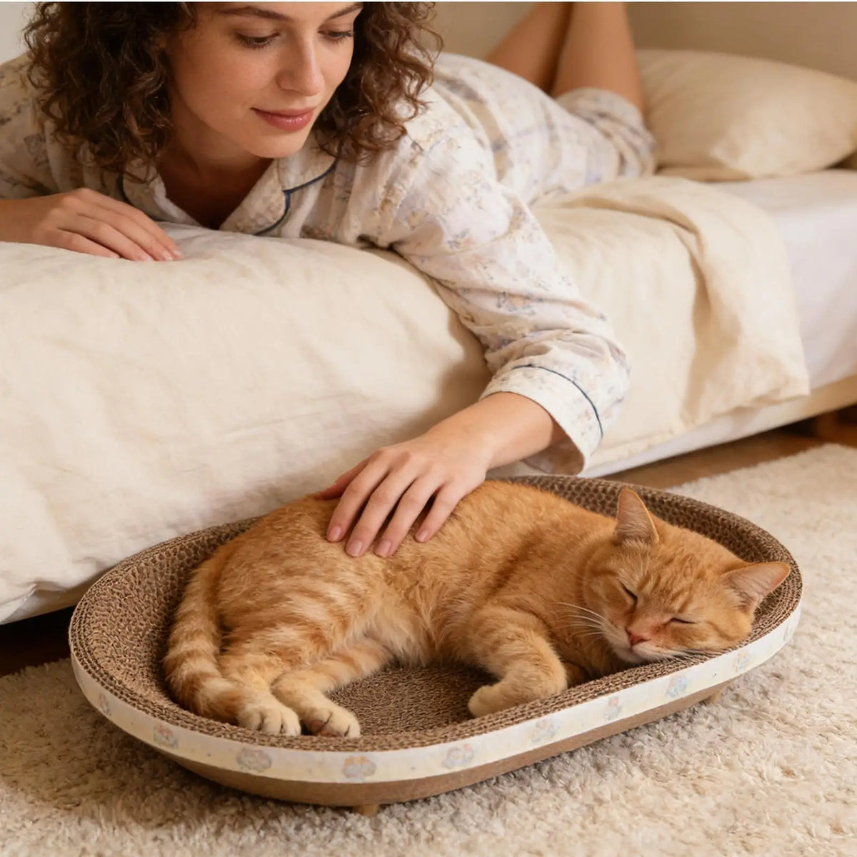 Big Cat Scratch Pad Funny Corrugated Oval Furniture Protector Cat Scratcher Bed Pet Couch For Kitten Sleep Grinding Claw Indoor
