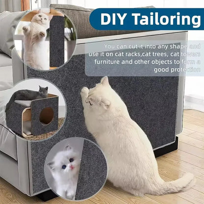 Self Adhesive Cat Scratcher Mat Wall Mount No Shedding Vertical Climbing Pad Anti Scratch Sofa Carpet Furniture Protector