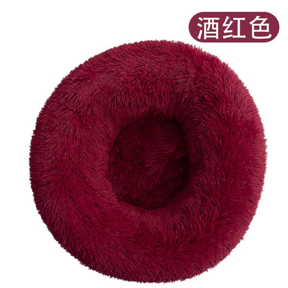 Dog House Cat House Plush Round Pet House Dog Bed Winter Dog Mat Pet Bed Pet Supplies