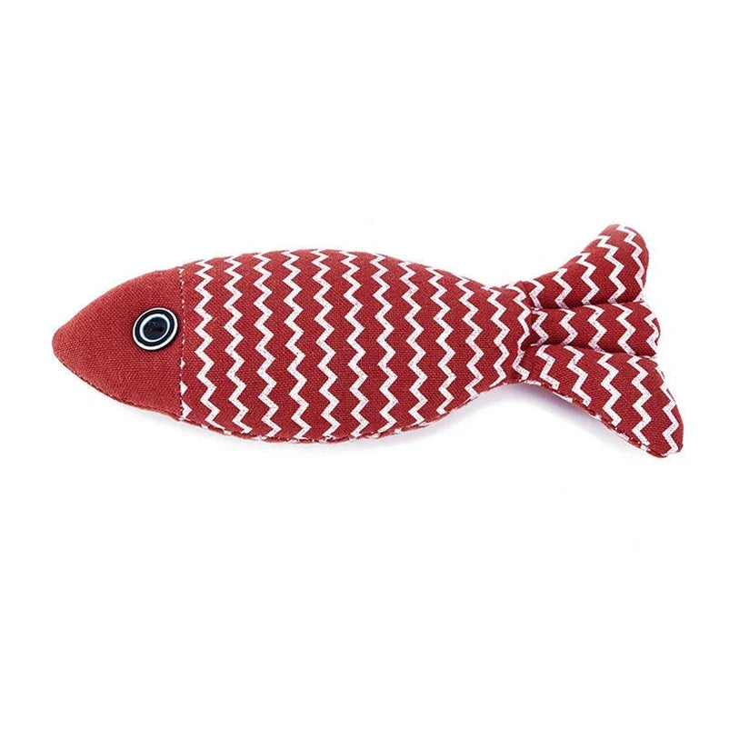 Cat toy self high boredom resistant bite clean teeth linen fish grinding teeth fun cat toy cat simulation fish toy pet supplies