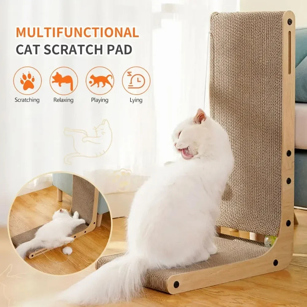 Scratcher for Cats Cardboard Large/Small L-shape Wear-resistant Scratch-resistant Cat Scratching Post Cat Toy Pets Cat Accessories