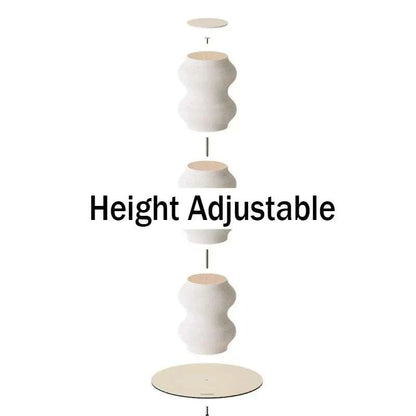 Cat Scratching Post with height-adjustable modular design in beige paper rattan and steel components for indoor use